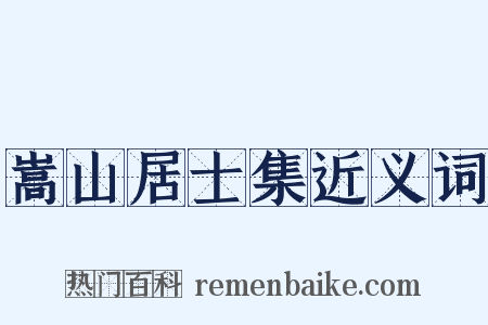 嵩山居士集近义词是什么意思的图片